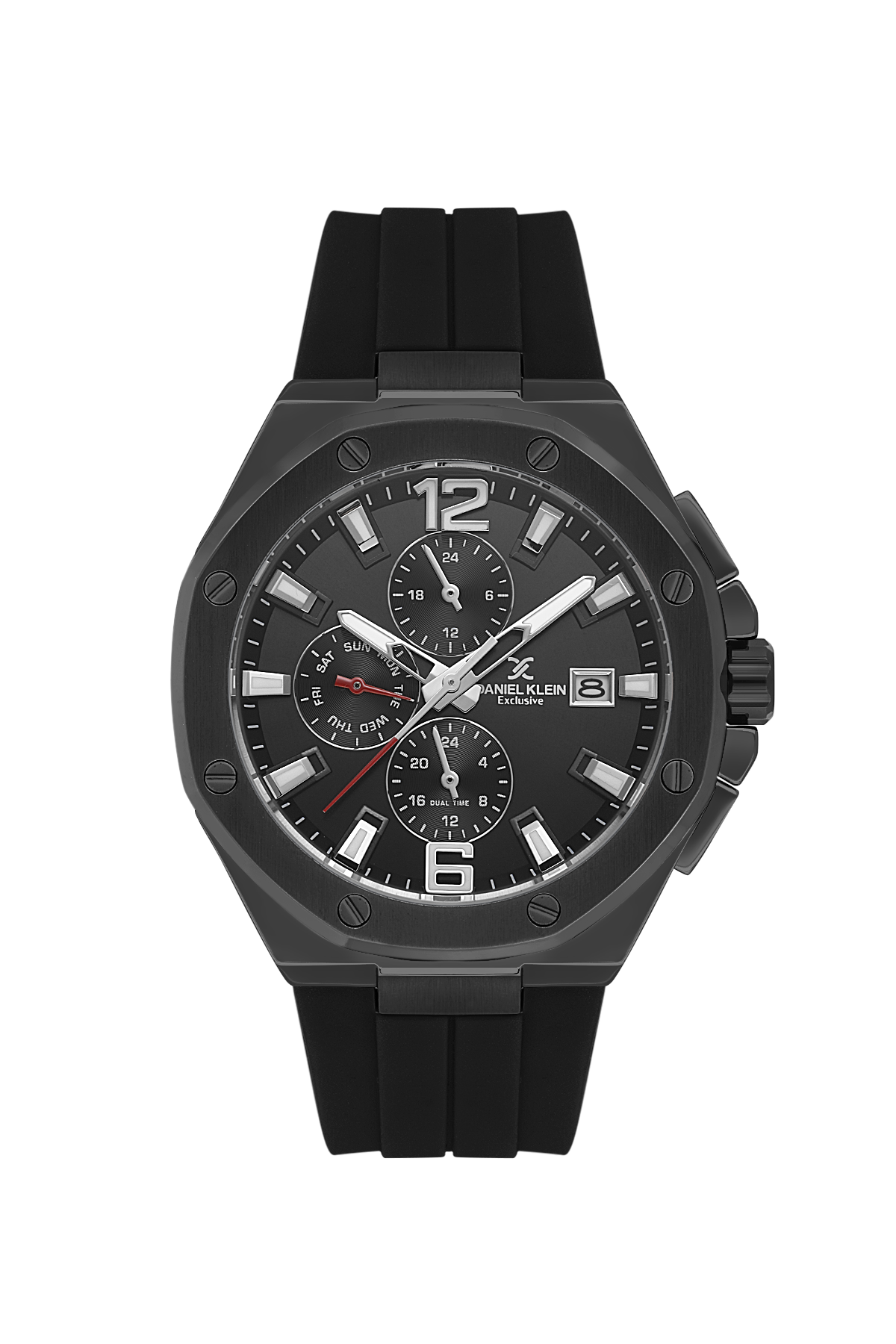 DANIEL KLEIN  DK.1.14092-1 BLACK RUBBER BAND BLACK DIAL  FOR MEN
