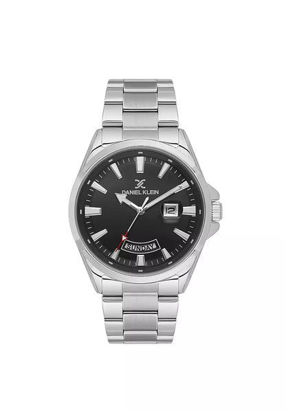 DANIEL KLEIN  DK.6.14037-1 SILVER STEEL BAND BLACK DIAL  FOR MEN
