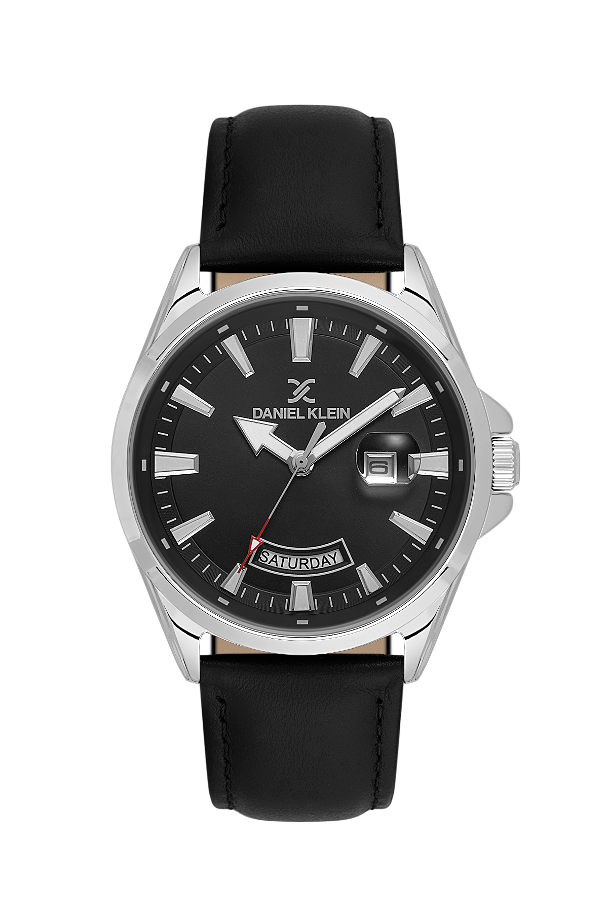 DANIEL KLEIN  DK.6.14038-1 BLACK LEATHER BAND BLACK DIAL  FOR MEN