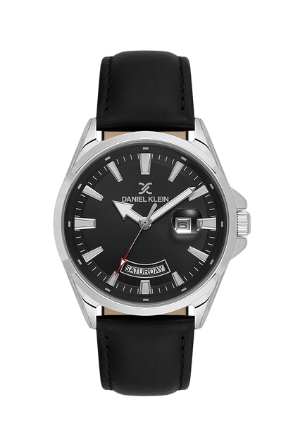 DANIEL KLEIN  DK.6.14038-1 BLACK LEATHER BAND BLACK DIAL  FOR MEN