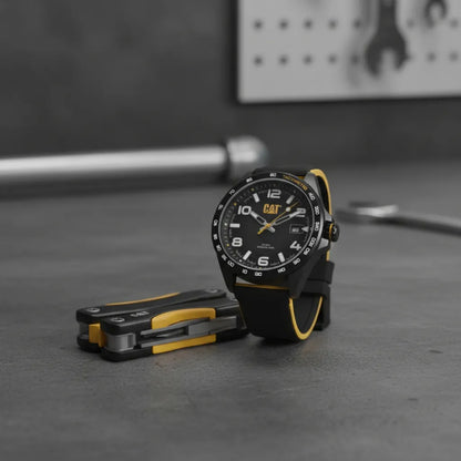 CAT SET.QE.161.21.132 Black Rubber Band Black Dial For Men