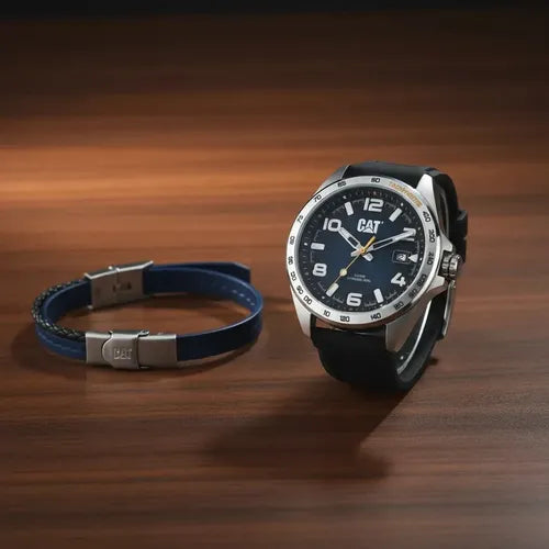 CAT SET.QE.141.26.632 Black Rubber Band Blue Dial For Men