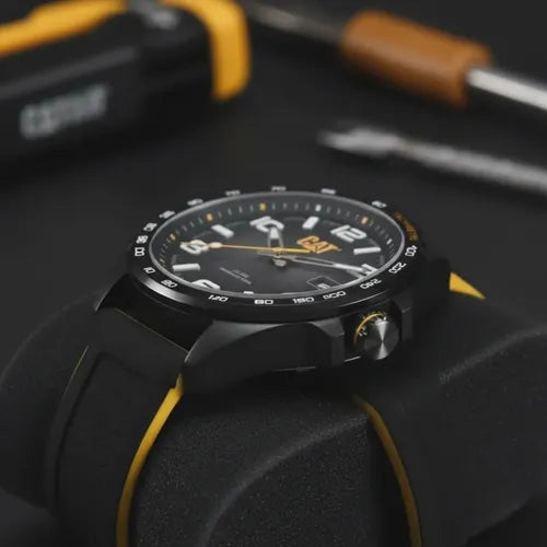 CAT SET.QE.161.21.132 Black Rubber Band Black Dial For Men