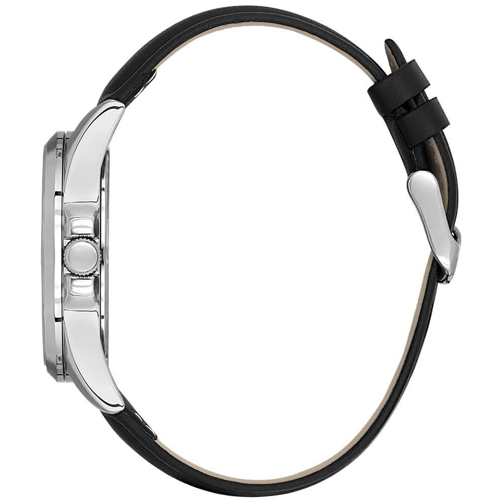 DANIEL KLEIN  DK.6.14036-2 SILVER LEATHER BAND BLACK DIAL  FOR MEN
