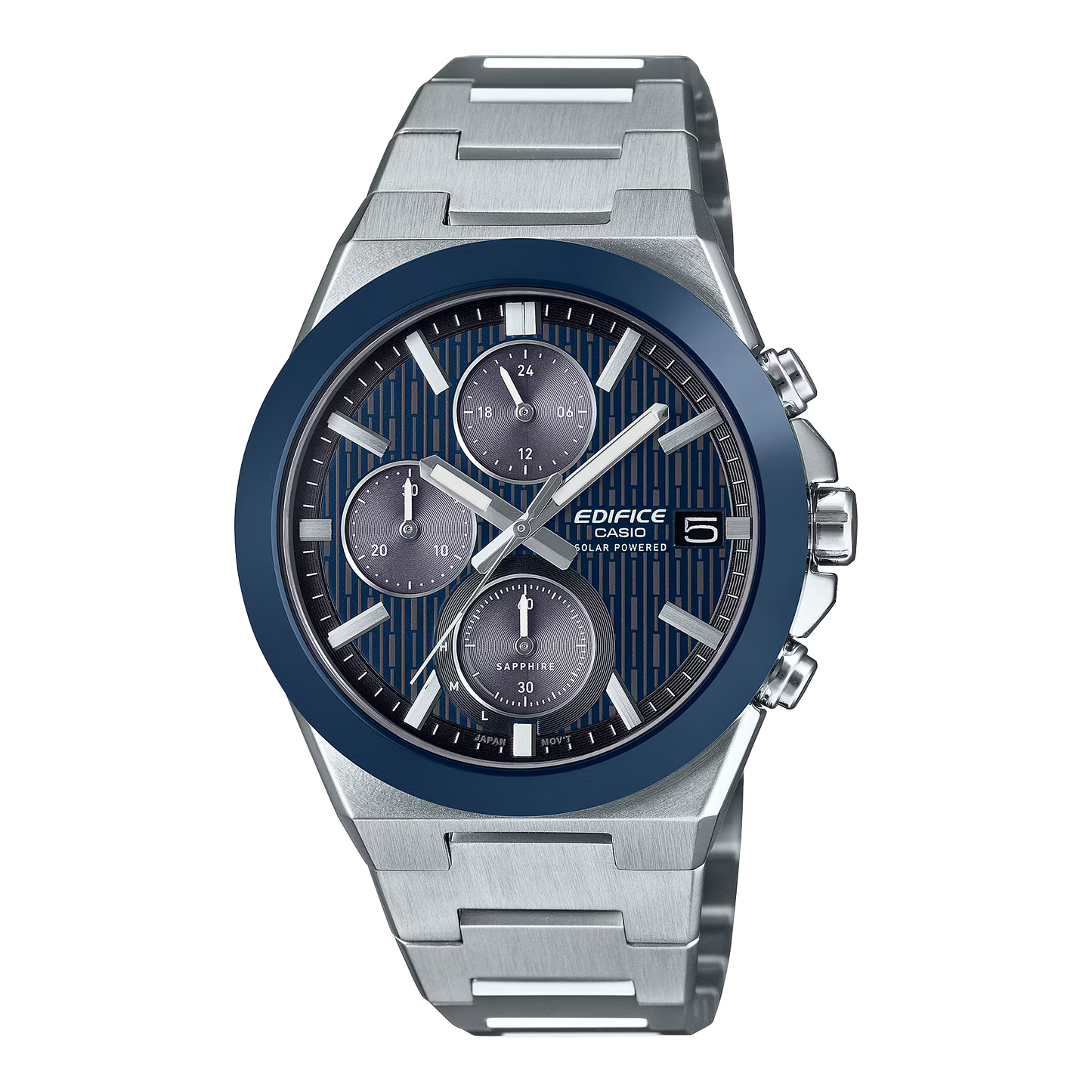 CASIO EDIFICE EFS-S650D-2A SILVER STEEL BAND NAVY BLUE DIAL  FOR MEN