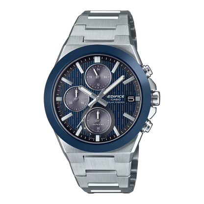 CASIO EDIFICE EFS-S650D-2A SILVER STEEL BAND NAVY BLUE DIAL  FOR MEN