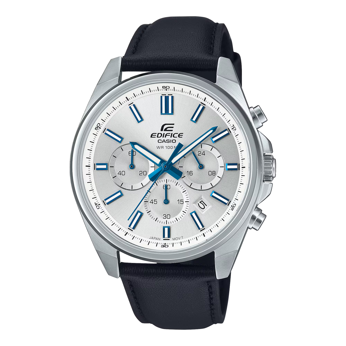 CASIO EDIFICE EFV-650L-7A BLACK LEATHER BAND WHITE DIAL  FOR MEN