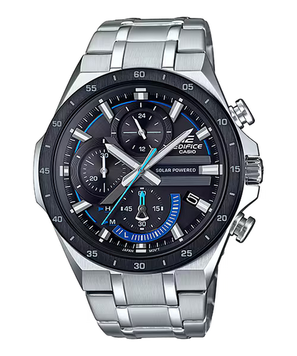 CASIO EDIFICE EQS-920DB-1B SILVER STEEL BAND BLACK DIAL  FOR MEN