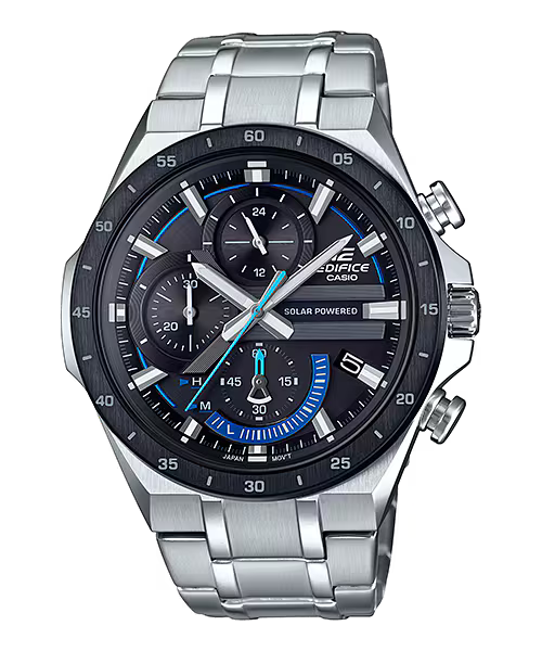 CASIO EDIFICE EQS-920DB-1B SILVER STEEL BAND BLACK DIAL  FOR MEN