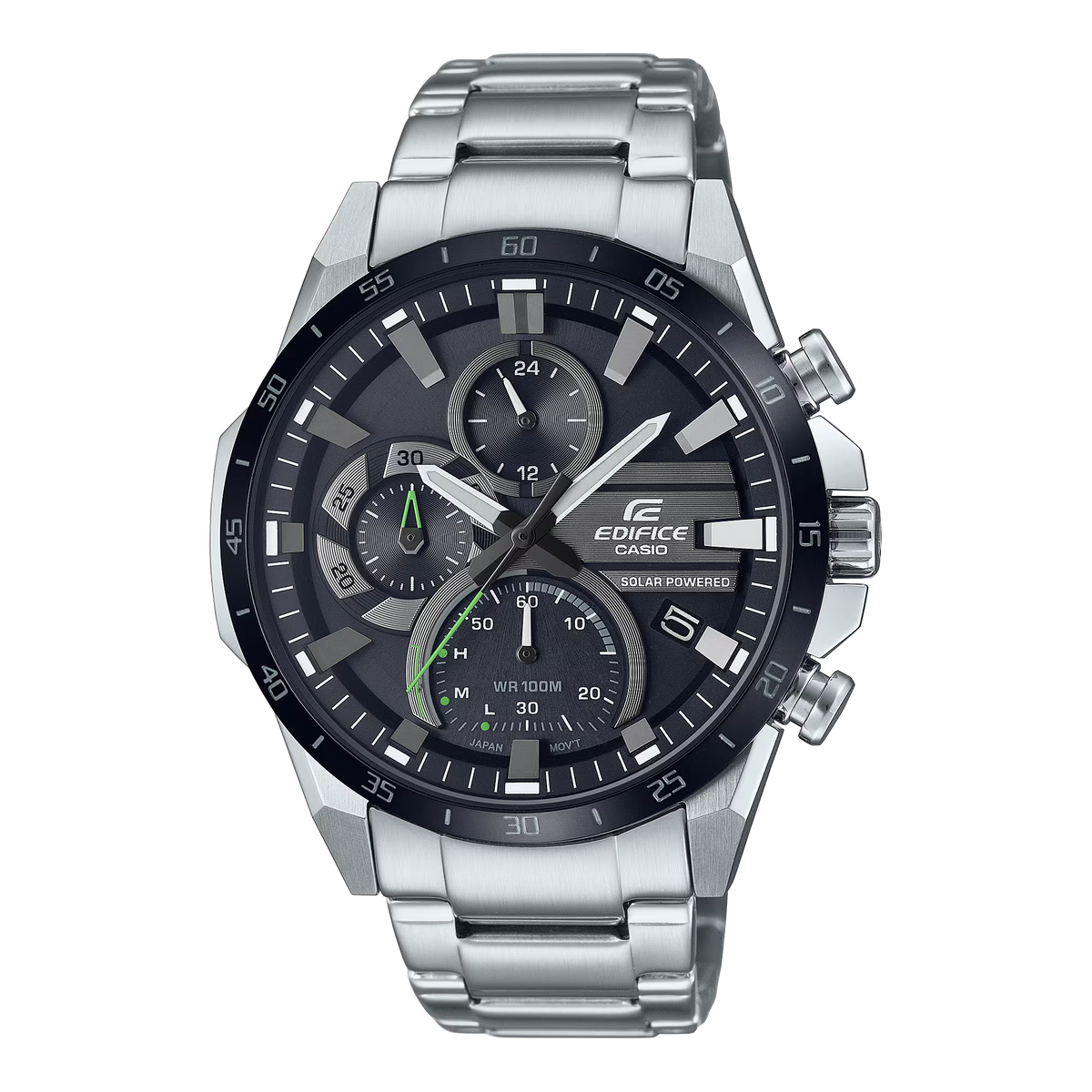 CASIO EDIFICE EQS-940DB-1A SILVER STEEL BAND BLACK DIAL  FOR MEN