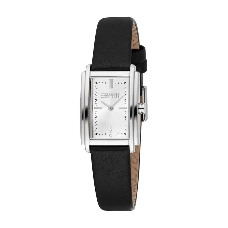 ESPRIT ES1L556L0015 BLACK LEATHER BAND WHITE DIAL FOR WOMEN