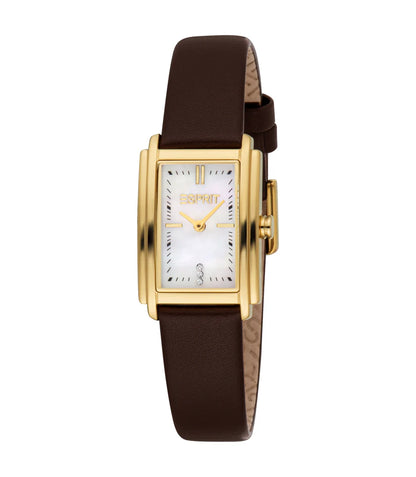 ESPRIT ES1L556L0025 BROWN LEATHER BAND WHITE DIAL FOR WOMEN
