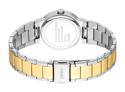 ESPRIT ES1L560M0045 SILVER AND ROSE GOLD STEEL BAND WHITE DIAL FOR WOMEN
