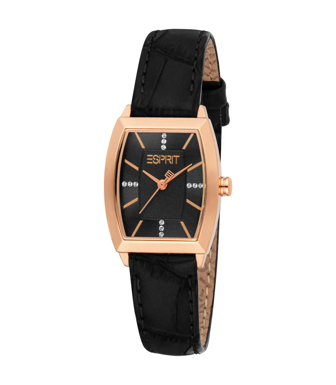 ESPRIT ES1L566L0035 BLACK LEATHER BAND BLACK DIAL FOR WOMEN