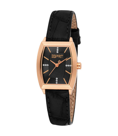ESPRIT ES1L566L0035 BLACK LEATHER BAND BLACK DIAL FOR WOMEN