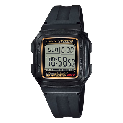 CASIO F-201WA-9A DIGITAL DIAL BLACK RUBBER FOR MEN