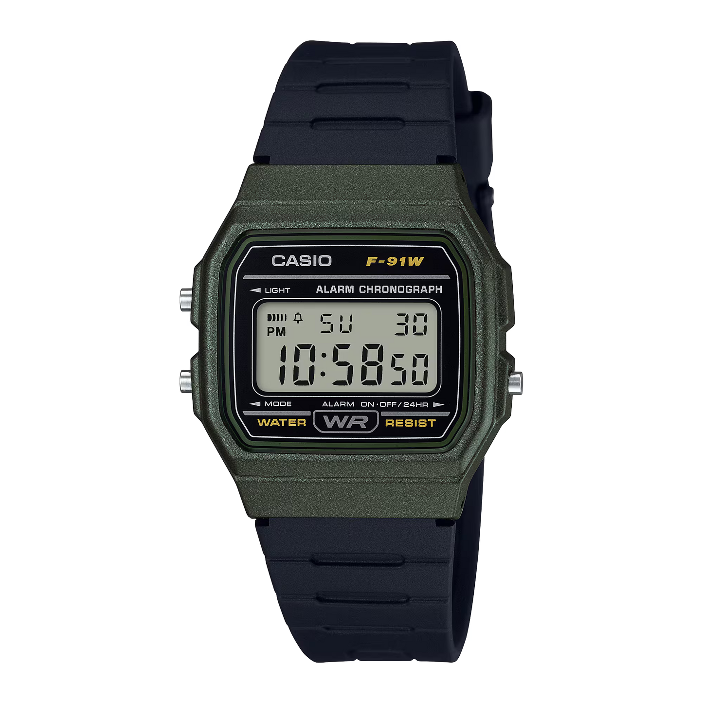 CASIO  F-91WM-3A BLACK RUBBER BAND BLACK DIAL  FOR MEN
