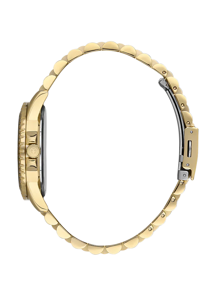 FREELOOK FL.1.10337-2 GOLDEN STEEL BAND SILVER DIAL  FOR WOMEN