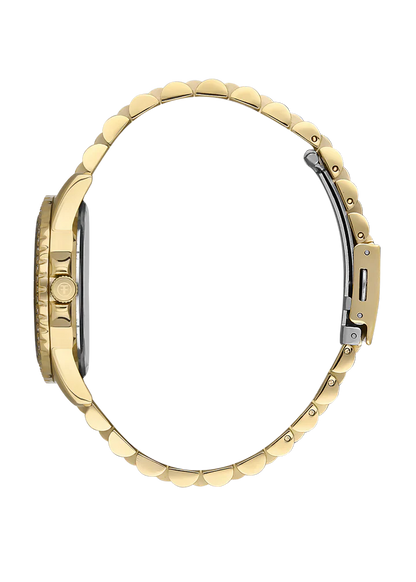 FREELOOK FL.1.10337-2 GOLDEN STEEL BAND SILVER DIAL  FOR WOMEN