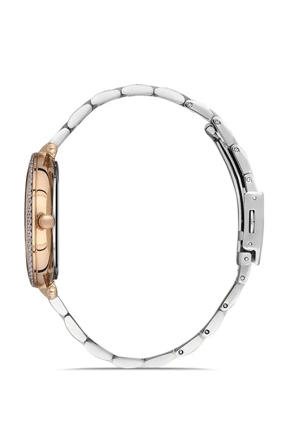 FREELOOK FL.1.10341-4 SILVER AND ROSE GOLD STEEL BAND WHITE DIAL  FOR WOMEN