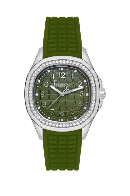 FREELOOK FL.1.10419-2 GREEN RUBBER BAND GREEN DIAL  FOR WOMEN