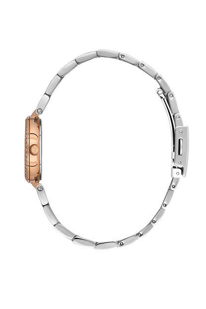 FREELOOK FL.1.10426-5 SILVER AND ROSE GOLD STEEL BAND BROWN DIAL  FOR WOMEN