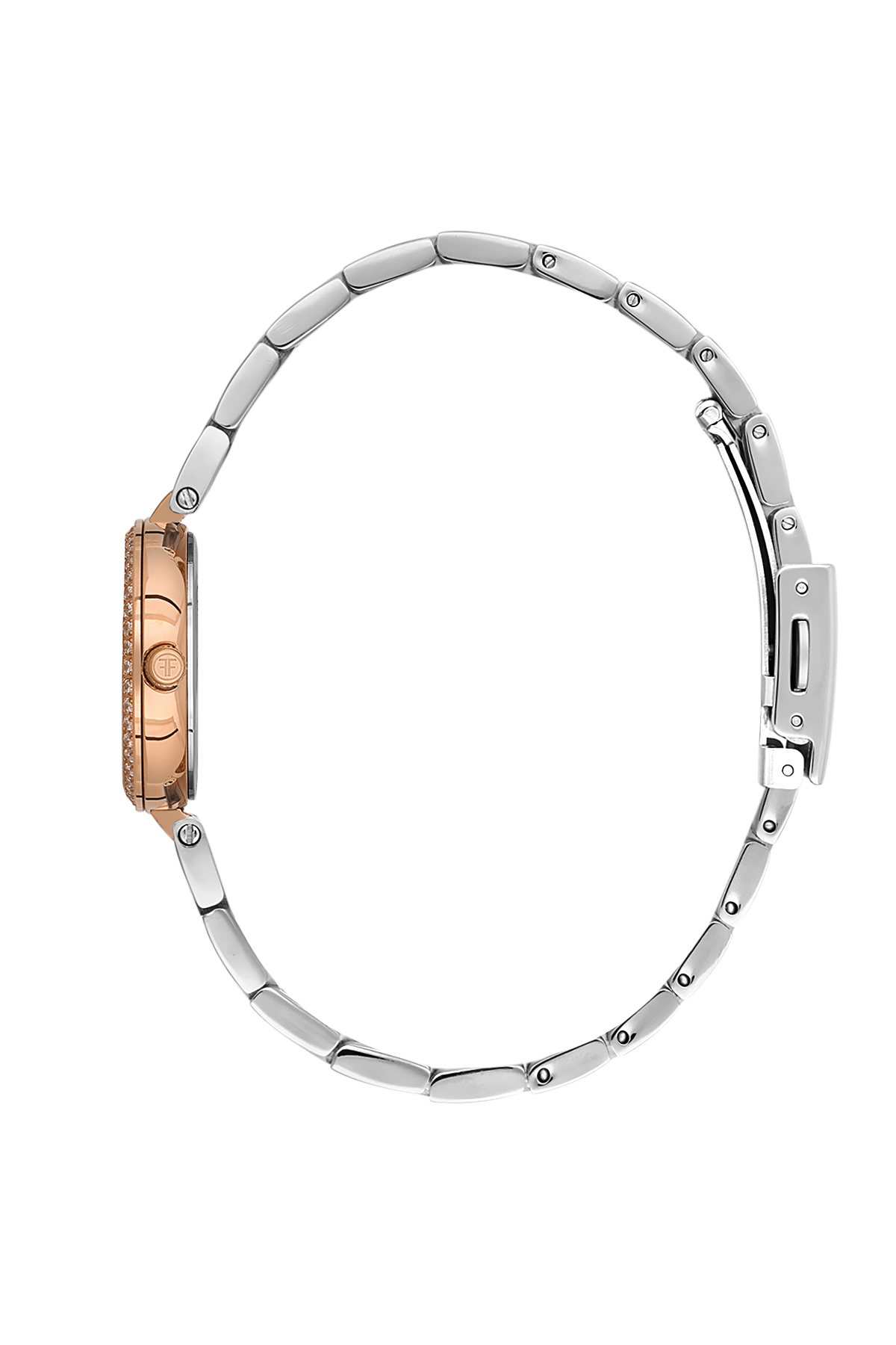 FREELOOK FL.1.10426-7 SILVER AND ROSE GOLD STEEL BAND GREEN DIAL  FOR WOMEN