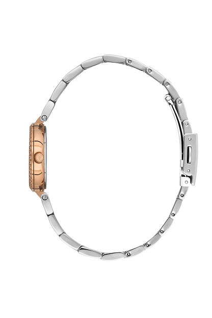FREELOOK FL.1.10426-7 SILVER AND ROSE GOLD STEEL BAND GREEN DIAL  FOR WOMEN