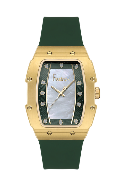 FREELOOK FL.1.10431-4 GREEN LEATHER BAND GREEN DIAL  FOR WOMEN