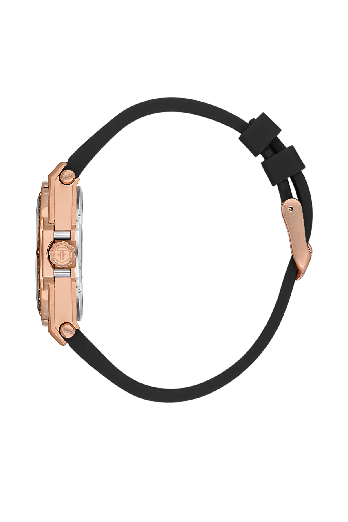 FREELOOK FL.1.10433-5 BLACK RUBBER BAND BLACK DIAL  FOR WOMEN