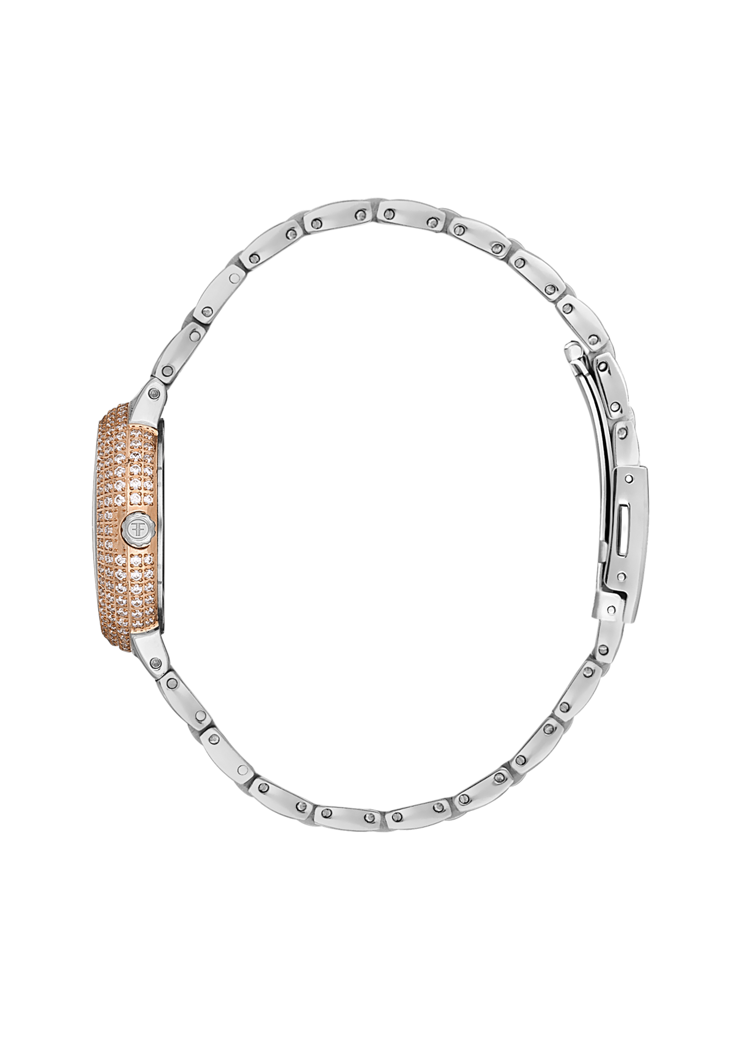 FREELOOK FL.1.10438-5 SILVER AND ROSE GOLD STEEL BAND BROWN DIAL  FOR WOMEN