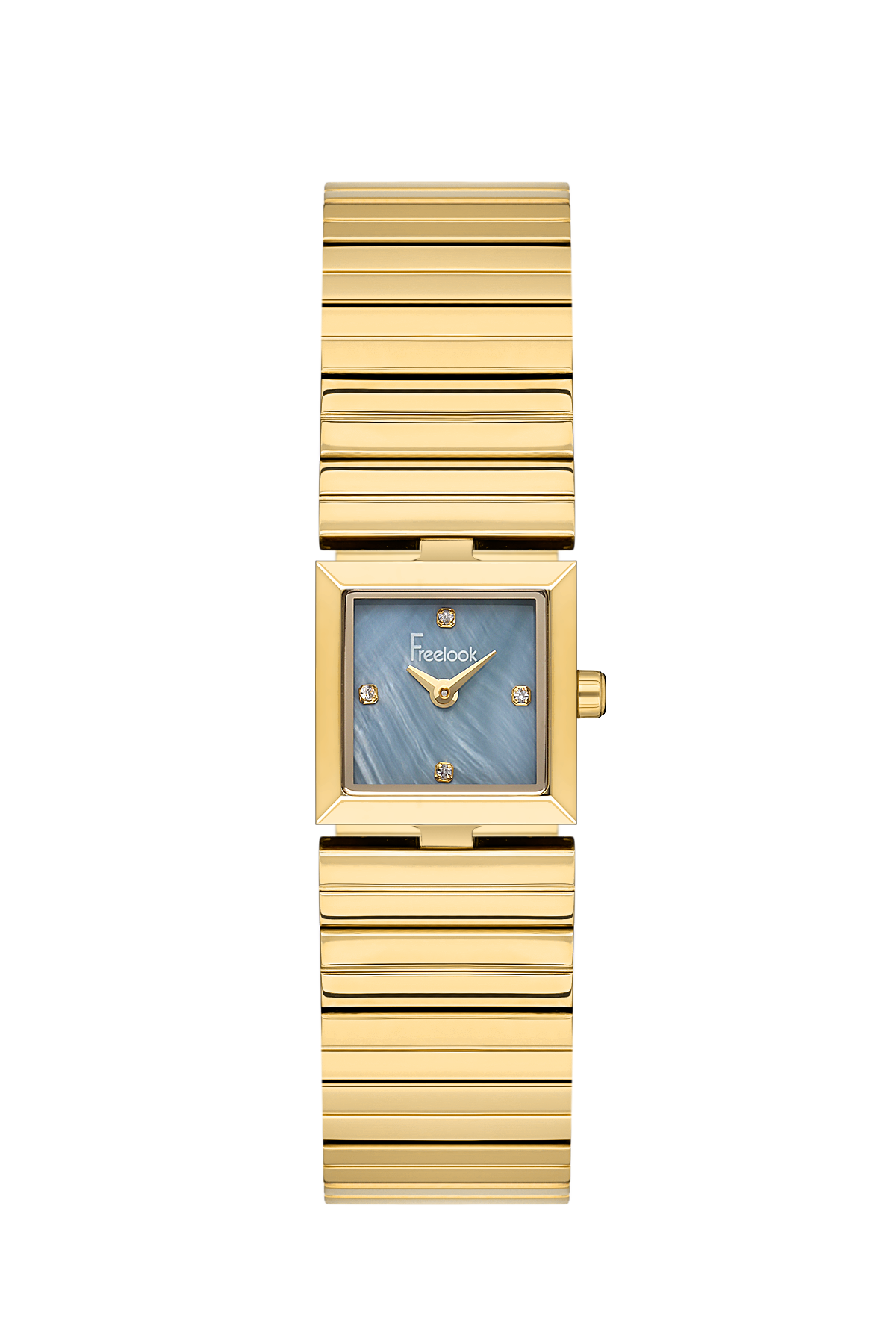 FREELOOK FL.1.10443-3 GOLDEN STEEL BAND GREY DIAL  FOR WOMEN