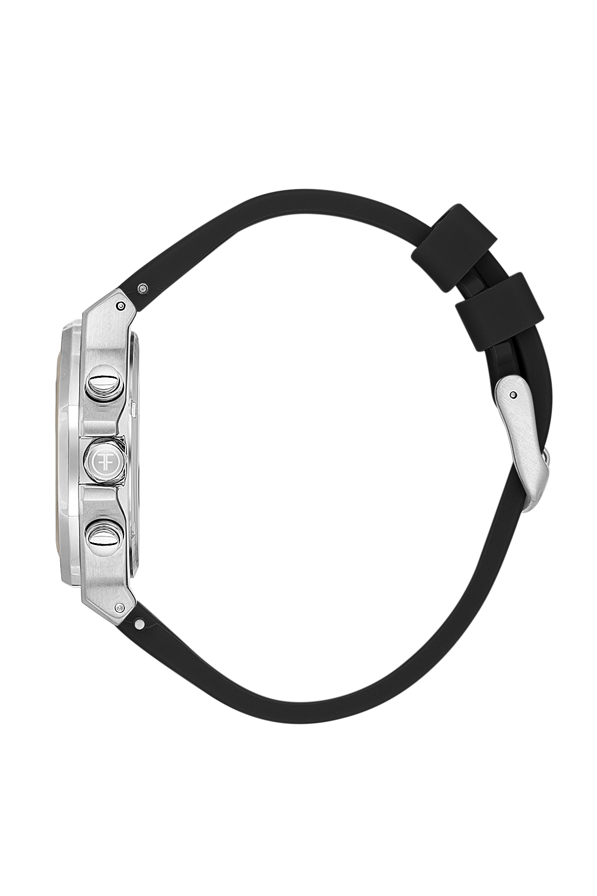 FREELOOK FL.1.10447-1 BLACK RUBBER BAND SILVER DIAL  FOR WOMEN