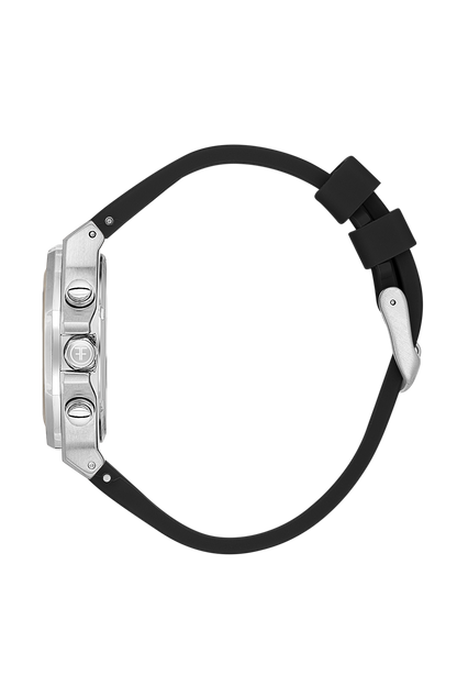FREELOOK FL.1.10447-1 BLACK RUBBER BAND SILVER DIAL  FOR WOMEN