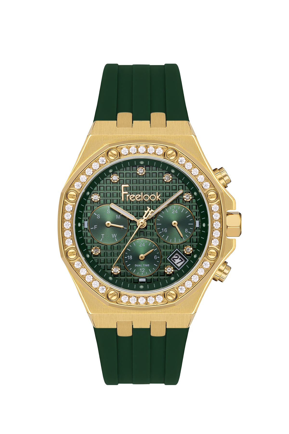 FREELOOK FL.1.10447-2 GREEN RUBBER BAND GREEN DIAL  FOR WOMEN