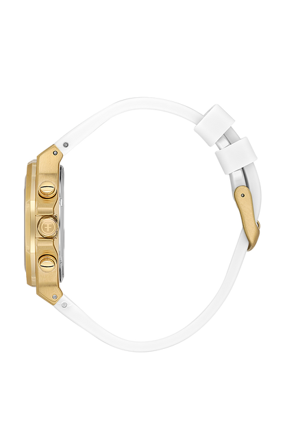 FREELOOK FL.1.10447-3 WHITE RUBBER BAND SILVER DIAL  FOR WOMEN