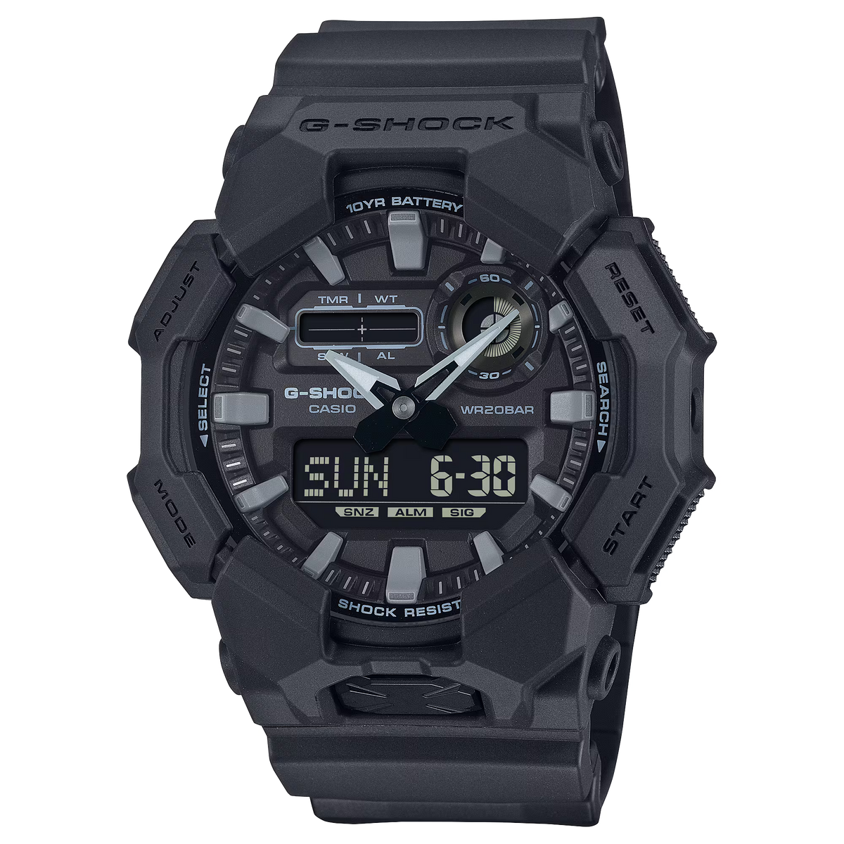 G-SHOCK GA-010-1A1 BLACK RUBBER BAND BLACK DIAL  FOR MEN