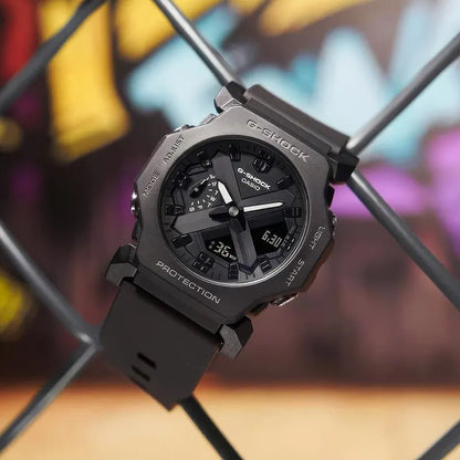 G-SHOCK GA-2300-1A BLACK RUBBER BAND BLACK DIAL  FOR MEN