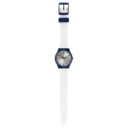 SWATCH GN720 WHITE RUBBER BAND SILVER DIAL FOR WOMEN
