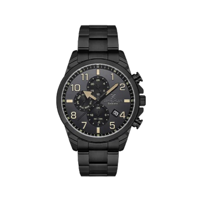 DANIEL KLEIN  DK.1.13633-5 BLACK STEEL BAND BLACK DIAL  FOR MEN