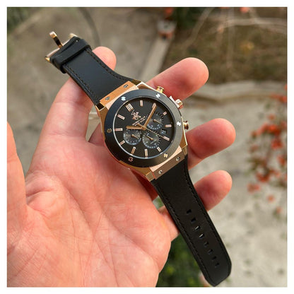 POLO BP3690X.451 BLACK LEATHER BAND BLACK DIAL  FOR MEN
