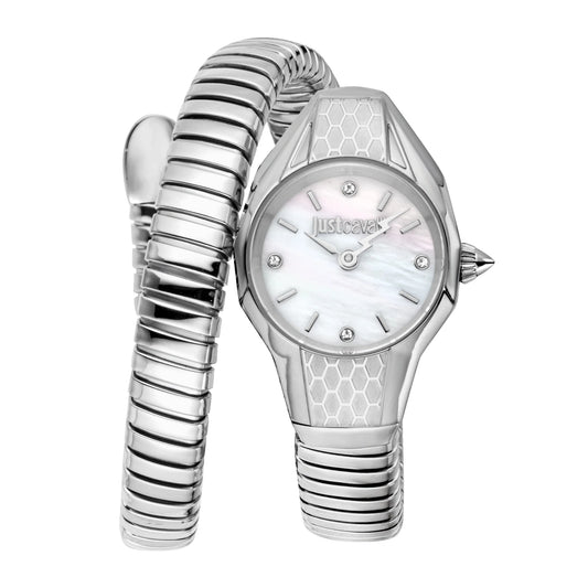 JUST CAVALLI JC1L375M0015 SILVER STEEL BAND WHITE DIAL  FOR WOMEN