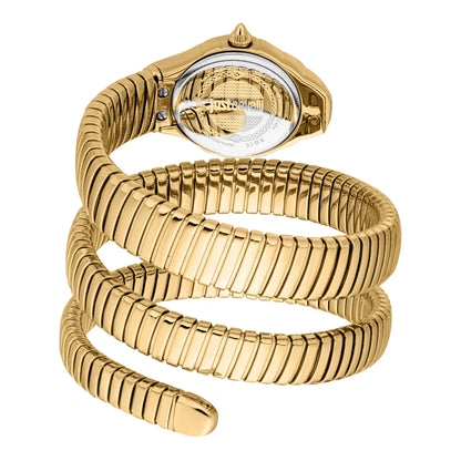 JUST CAVALLI JC1L393M0025 GOLDEN STEEL BAND WHITE DIAL FOR WOMEN