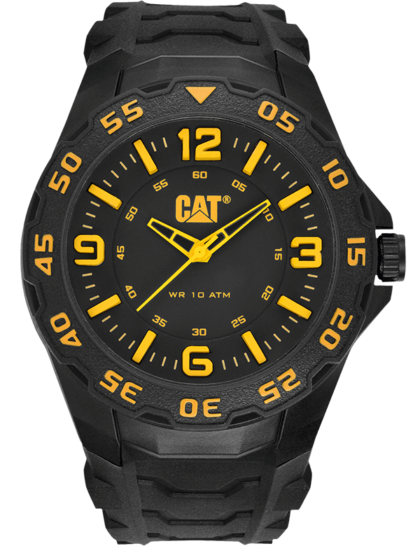 CAT LB.111.21.137 Black Rubber Band Black Dial For Men