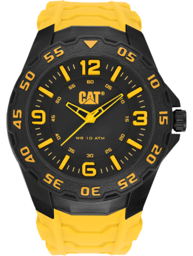CAT LB.111.27.137 Yellow Rubber Band Black Dial For Men