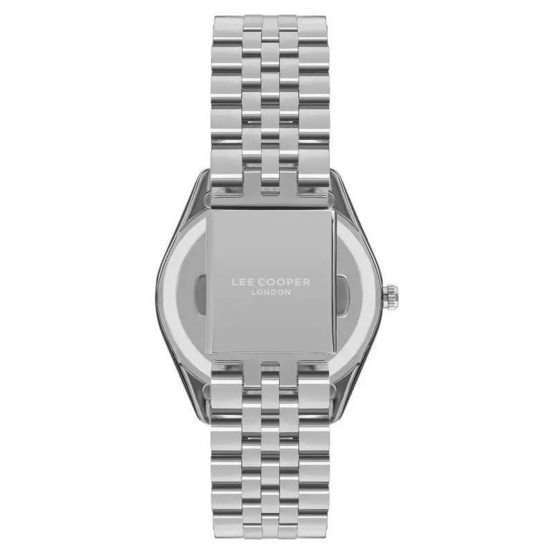 LEE COOPER LC07215.350 SILVER STEEL BAND BLACK DIAL  FOR MEN