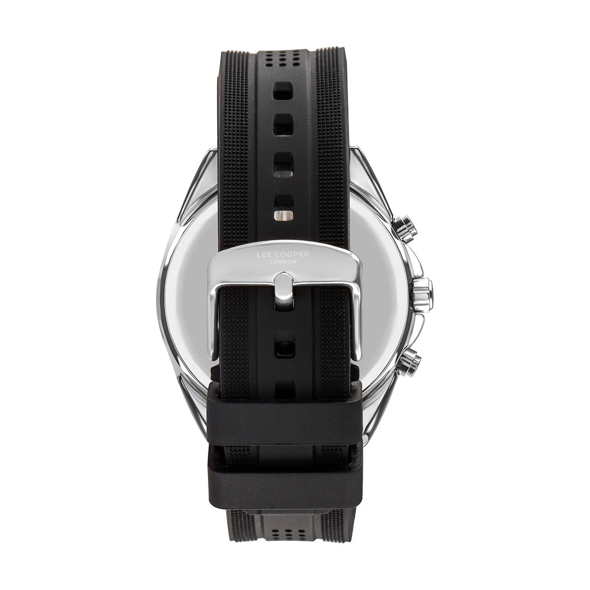 LEE COOPER LC07527.351 BLACK RUBBER BAND BLACK DIAL  FOR MEN