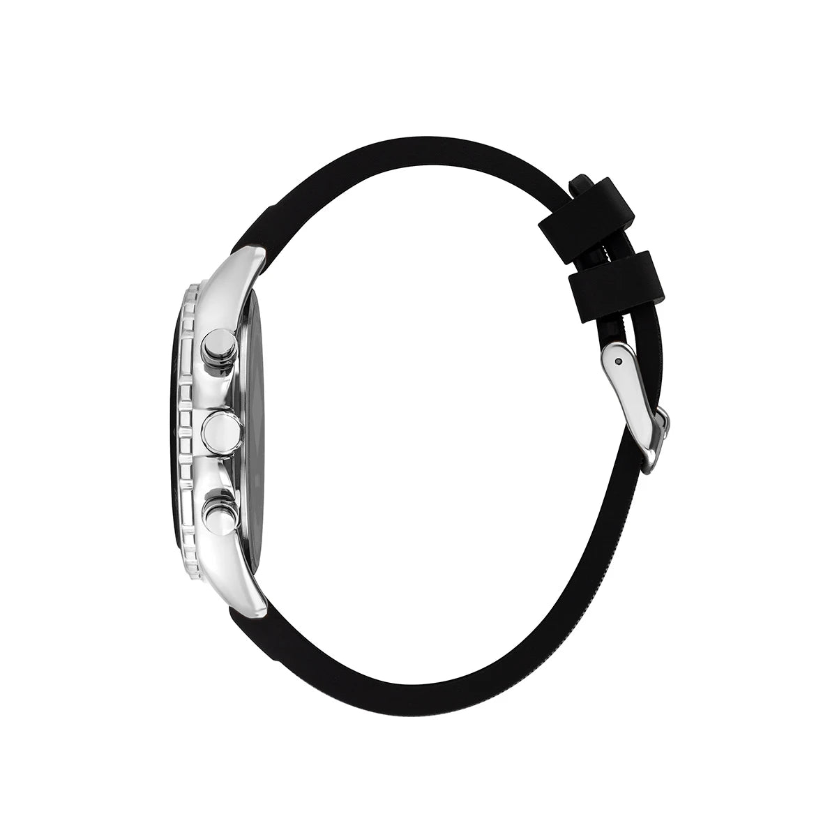 LEE COOPER LC07527.351 BLACK RUBBER BAND BLACK DIAL  FOR MEN