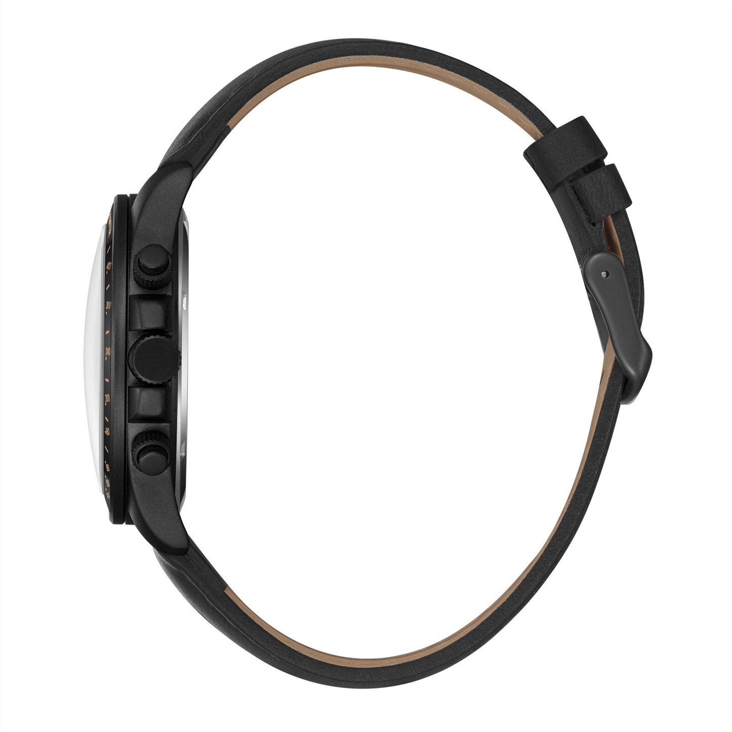 LEE COOPER LC08233.651 BLACK LEATHER BAND BLACK DIAL  FOR MEN