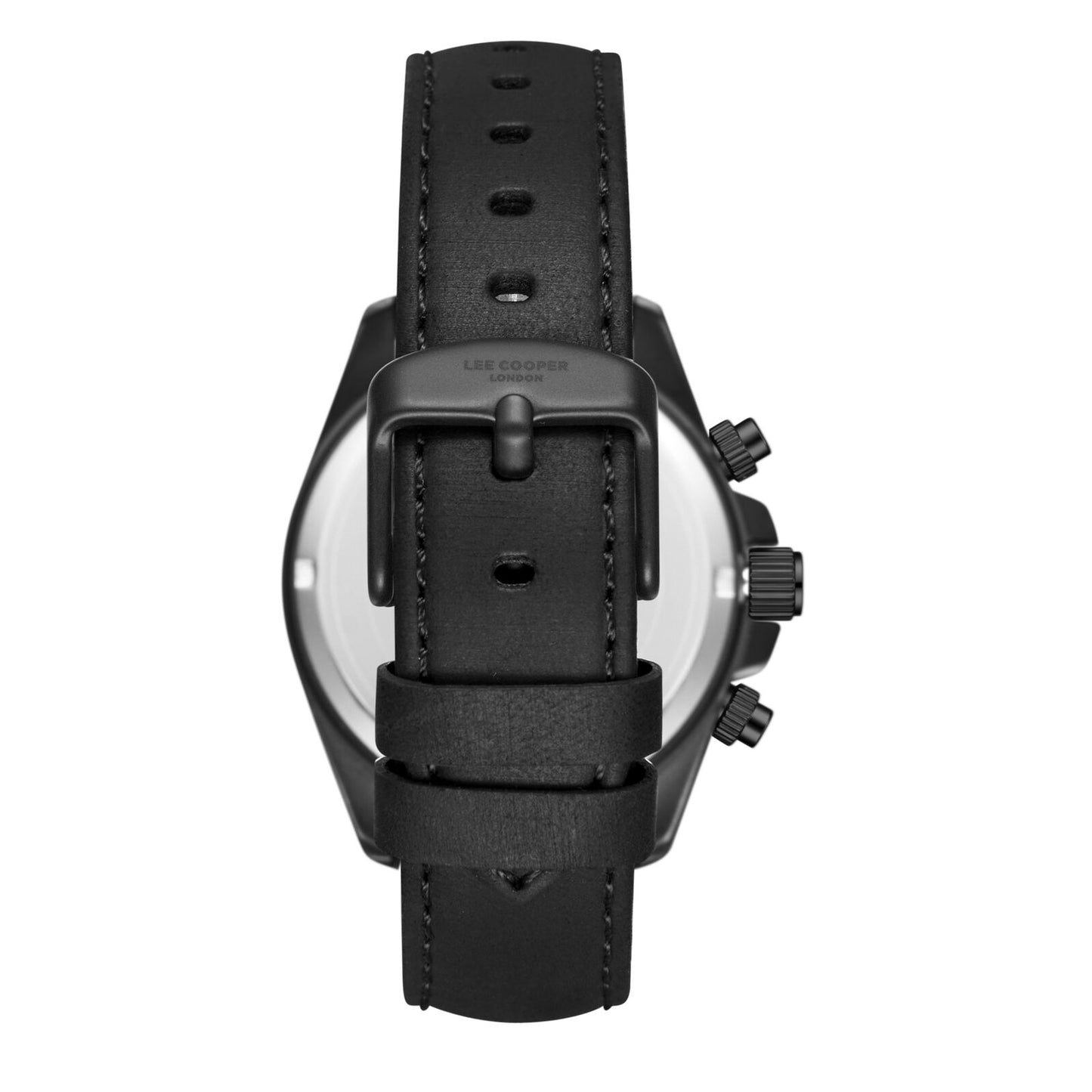 LEE COOPER LC08233.651 BLACK LEATHER BAND BLACK DIAL  FOR MEN